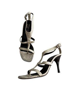 DONALD J PLINER Beige Leather Sandals Heels Size 7.5